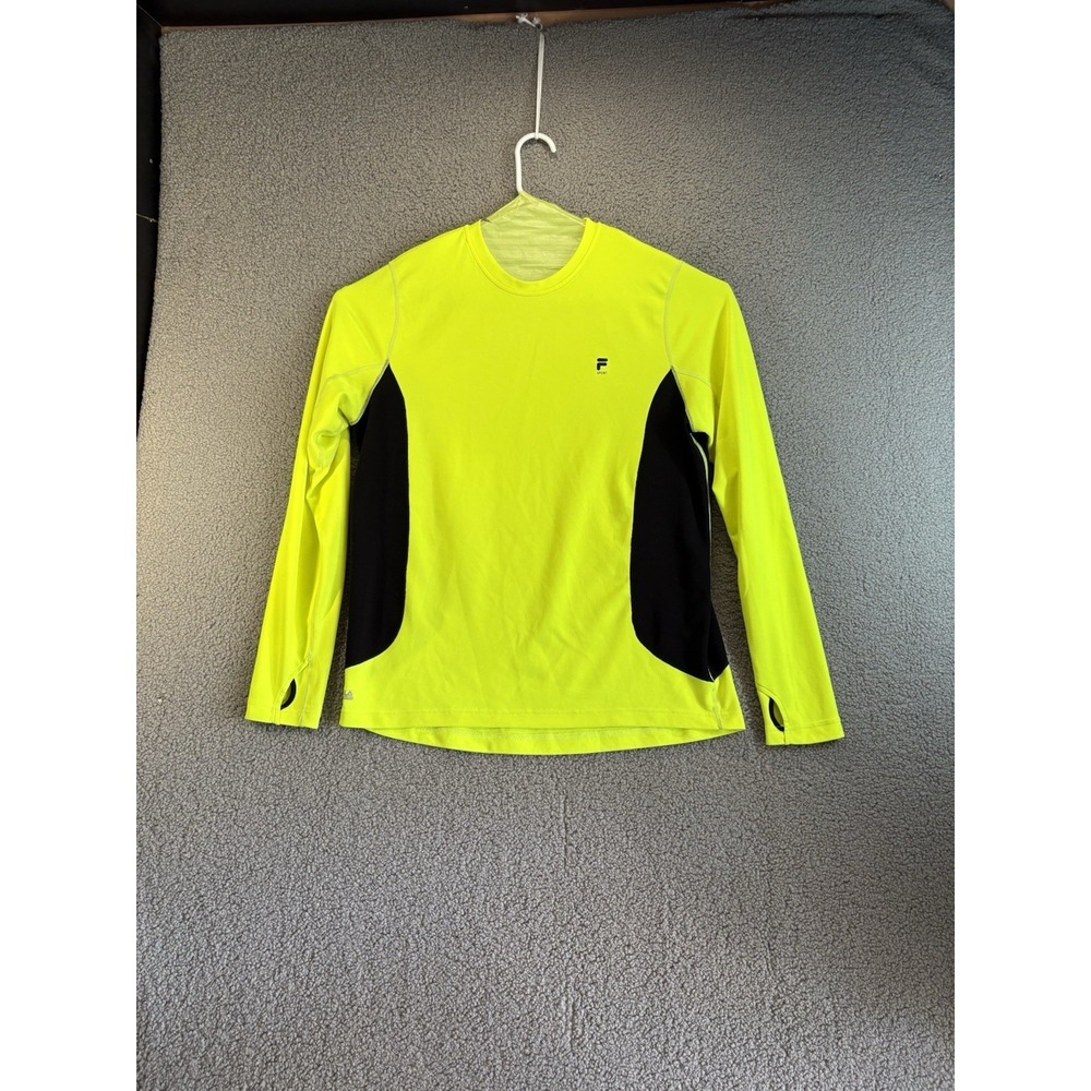 FILA SPORT Long‎ Sleeve Polo Shirt Men's XL Yellow  Golf Performance Wicking